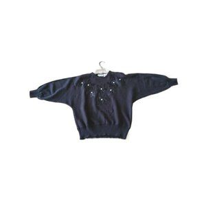 Woman's Black Sweater with Pearls Size Medium by Fantastic New York